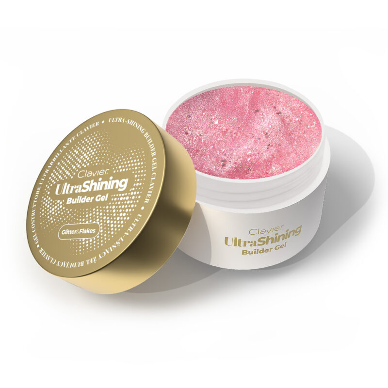 Ultralśniący Żel budujący Clavier UltraShining Builder Glitter & Flakes 02
