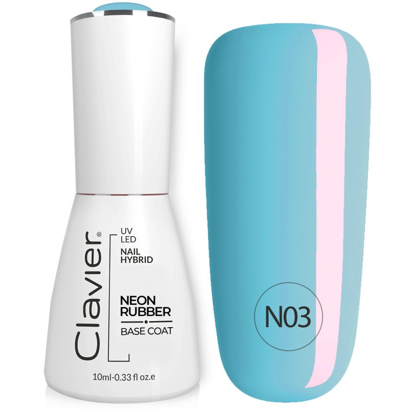 Baza kolorowa Luxury NEON RUBBER Base, kauczukowa- Blue Rainbow- N03, niebieski, 10ml